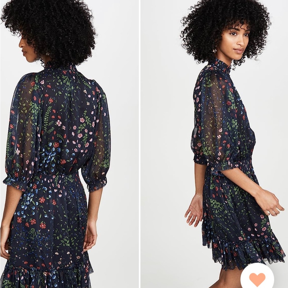 Joie Shima Dress in Midnight with Floral Detail